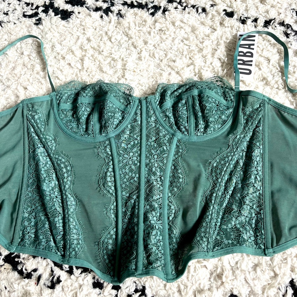 Urban Outfitters Green Corset Top
